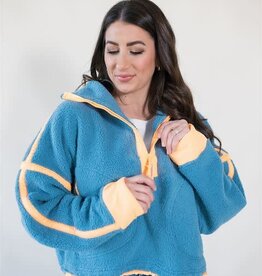Free People Mountain High 1/2 Zip Celestial Blue
