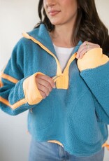 Free People Mountain High 1/2 Zip Celestial Blue