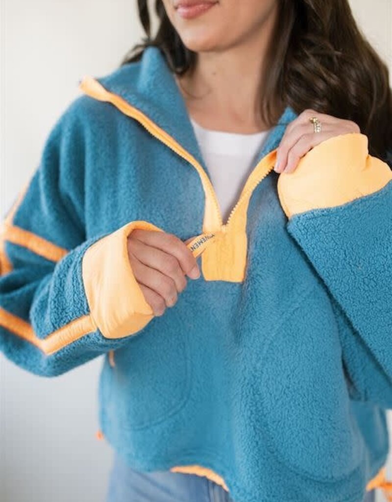 Free People Mountain High 1/2 Zip Celestial Blue
