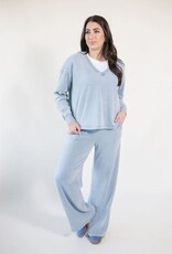 Z Supply Delphine Knit Denim Sweatshirt Ocean Air Indigo