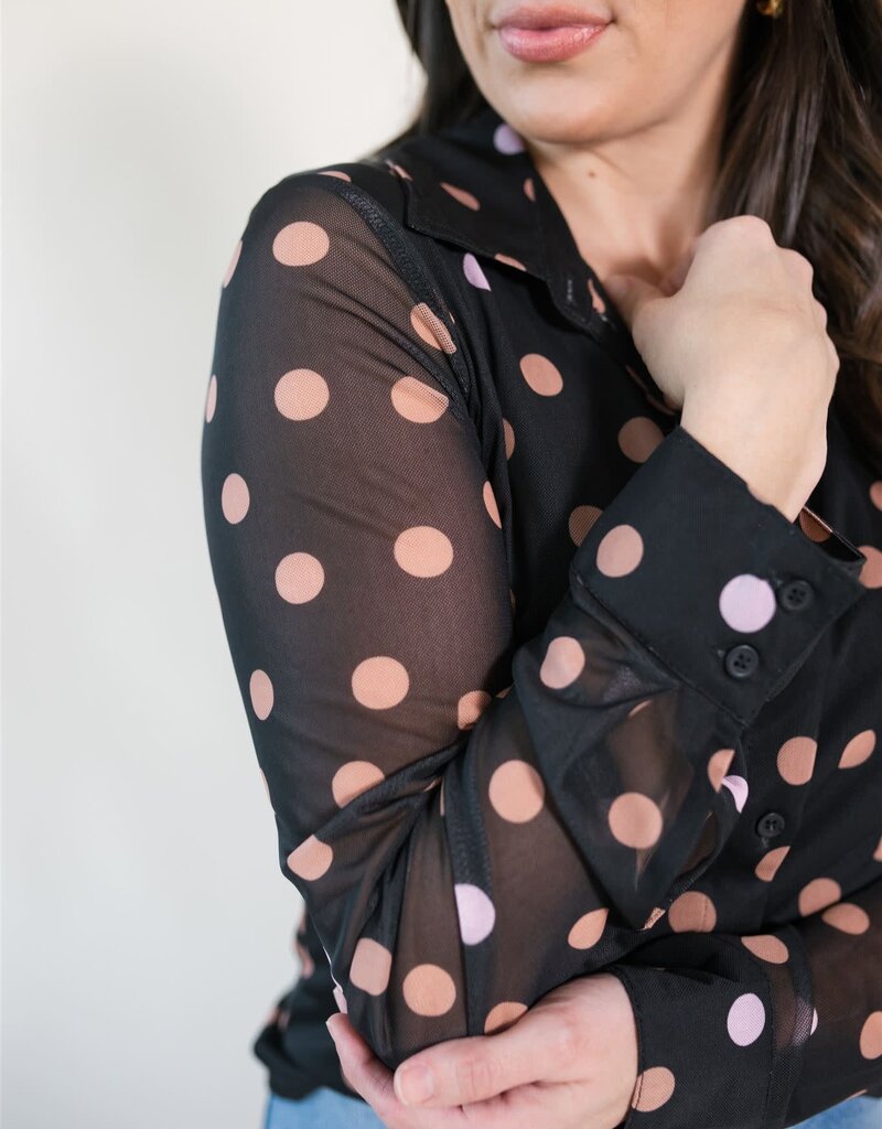 Sanctuary Fitted Mesh Button Down Popspot