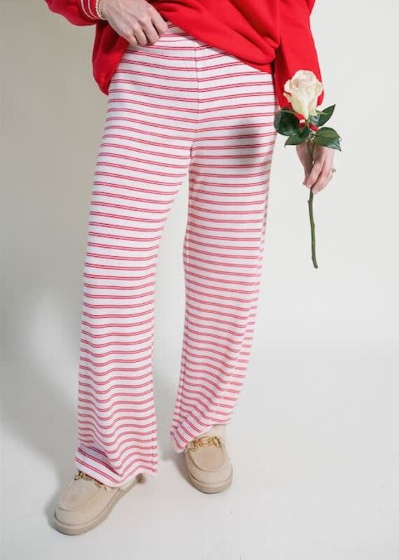 Z Supply Luxe Stripe Pant Red