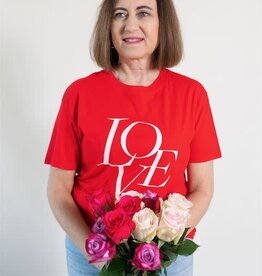 Z Supply Love You Boyfriend Tee Kiss Me Red