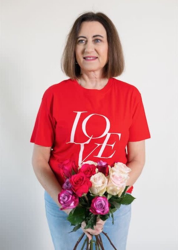 Z Supply Love You Boyfriend Tee Kiss Me Red