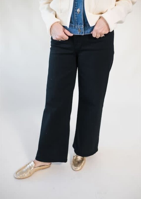 AG Jeans Saige Wide Leg Crop Super Black