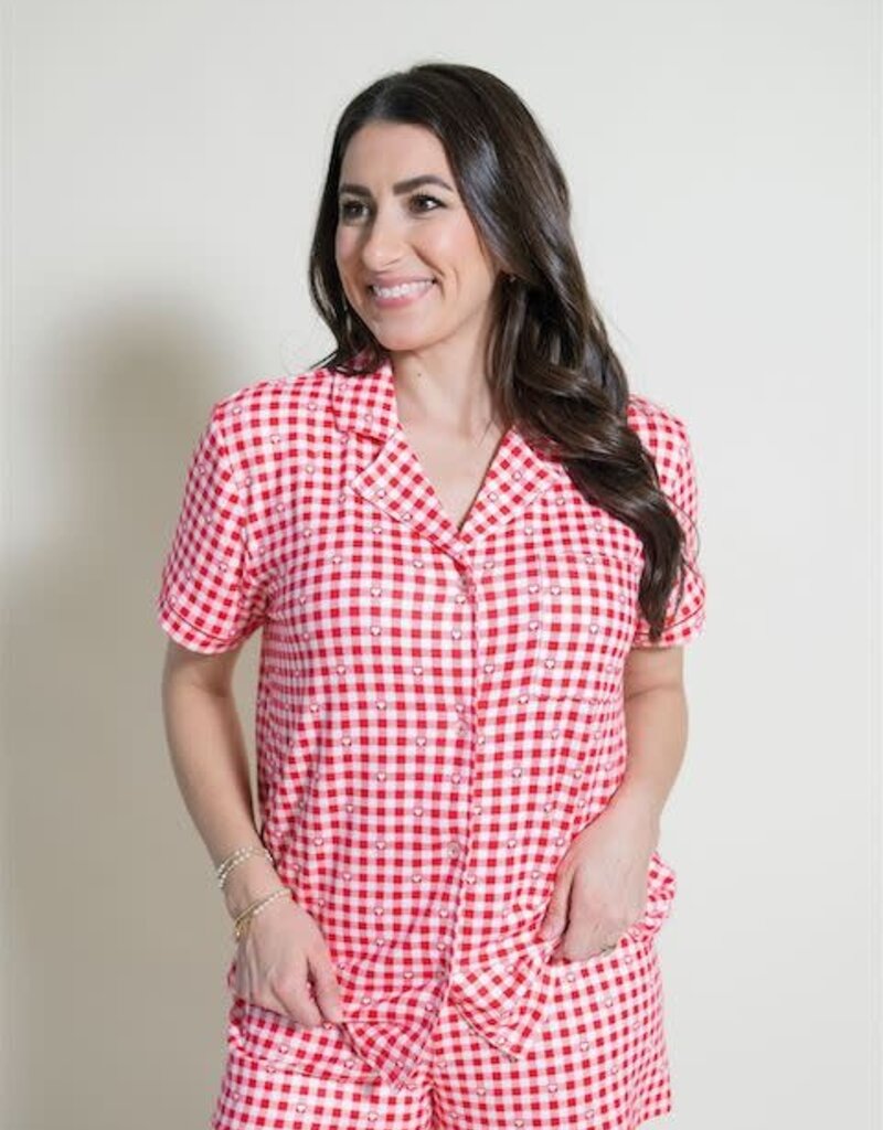 Z Supply Gingham PJ Top Kiss Me Red