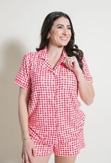 Z Supply Gingham PJ Top Kiss Me Red
