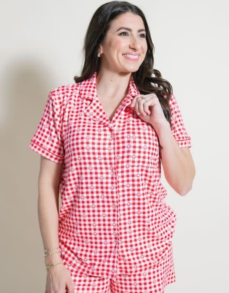 Z Supply Gingham PJ Top Kiss Me Red