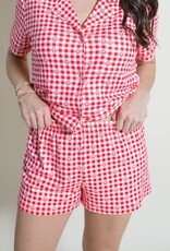 Z Supply Rosie Gingham Short Kiss Me Red