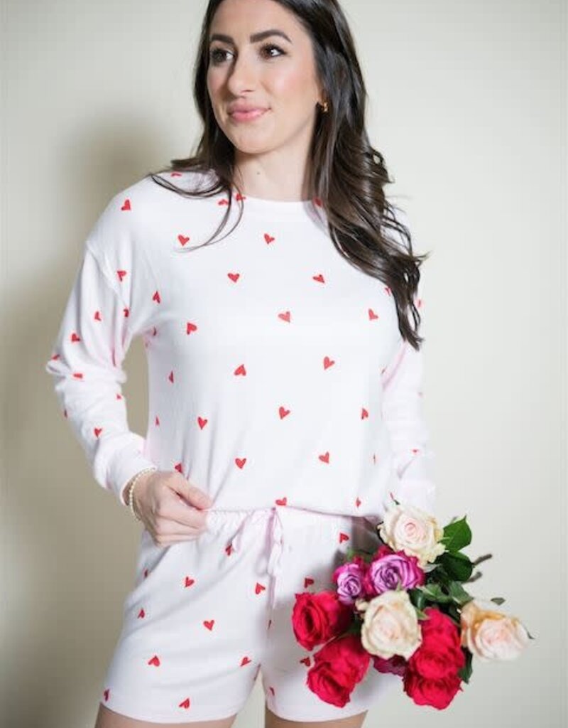 Z Supply Mira Heart L/S Top Pink Marshmallow