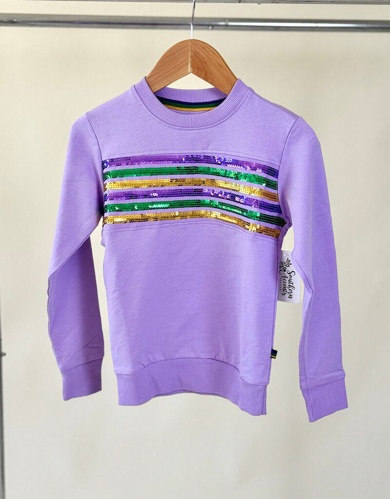 Youth Sequin Stripes Terry Long Sleeve