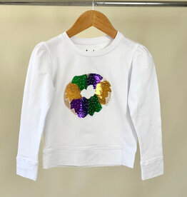 Girls Sequin King Cake Sweatshirt