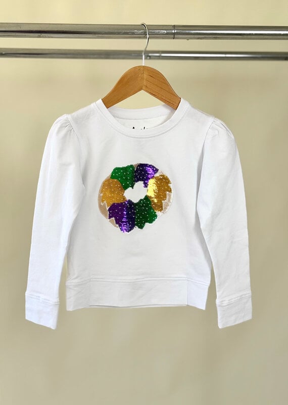 Girls Sequin King Cake Sweatshirt