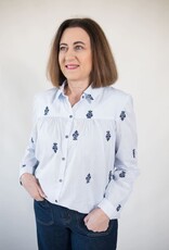 Dear John Nasrin Embroidered Blouse Blue