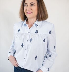 Dear John Nasrin Embroidered Blouse Blue
