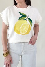 Lemon Print Sweater Top