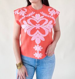 Charlotte Printed Sweater Top