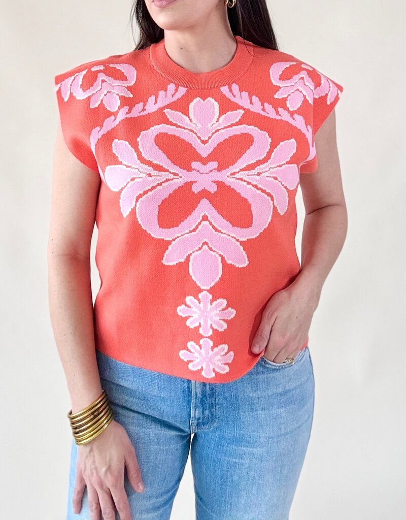 Charlotte Printed Sweater Top