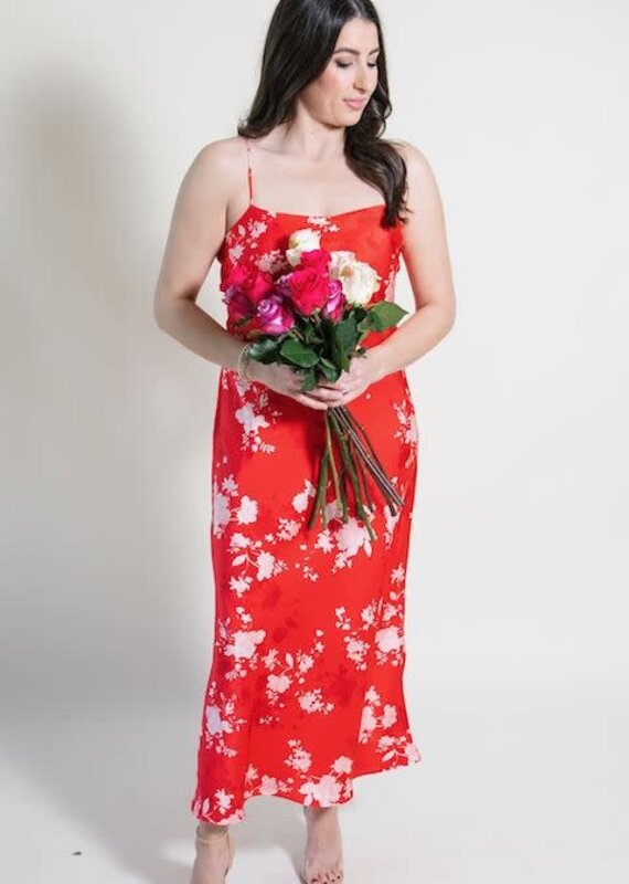 Z Supply Alyse Floral Maxi Dress Kiss Me Red