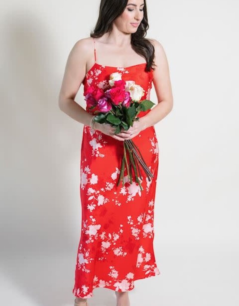 Z Supply Alyse Floral Maxi Dress Kiss Me Red