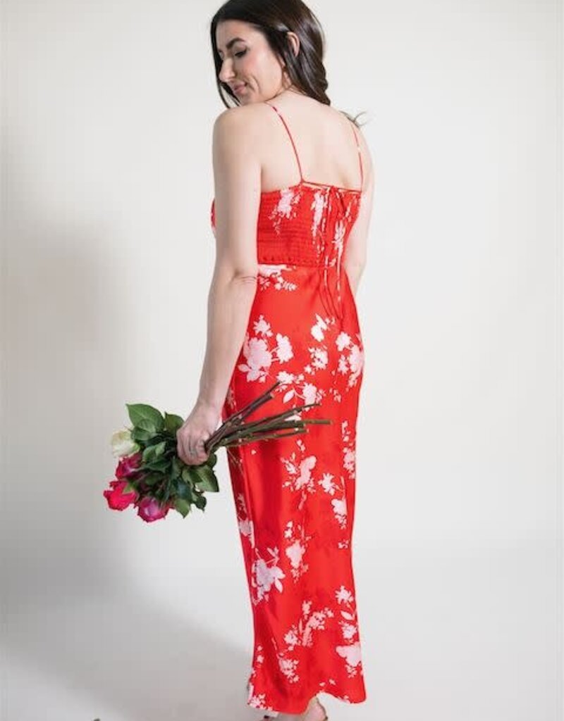 Z Supply Alyse Floral Maxi Dress Kiss Me Red