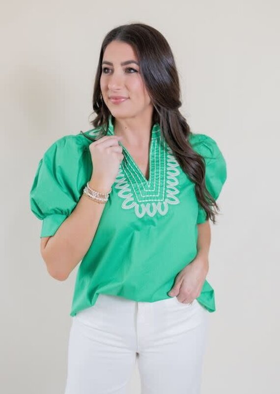 Apple A Day Embroidered Blouse