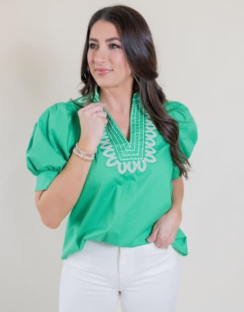 Apple A Day Embroidered Blouse