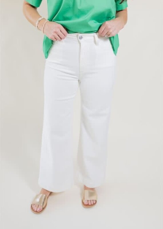 Paige Anessa Wide Leg Light Ecru