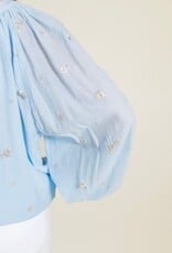 Powder Blue Embroidered Blouse