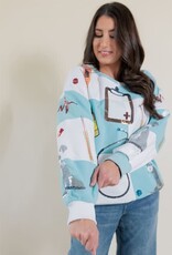 Queen of Sparkles Light Blue & White Checkered Medical Instrument Icon Sweatshirt