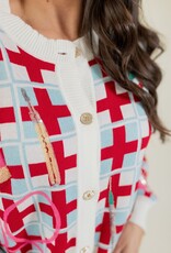 Queen of Sparkles Red & Blue Medical Supply Cardigan