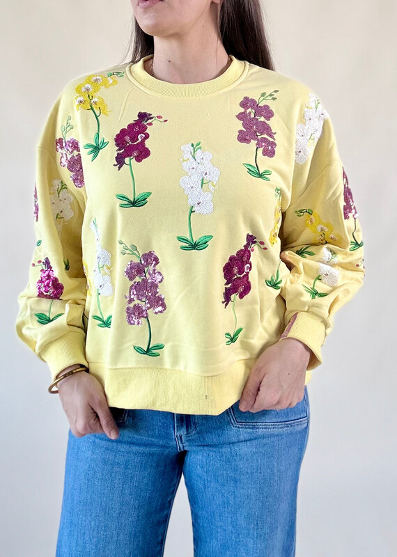 Queen of Sparkles Yellow Multi Iris Sweatshirt