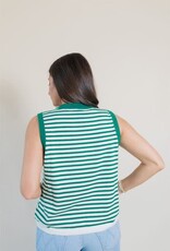 Queen of Sparkles Green Striped Shamrock Knit Tank