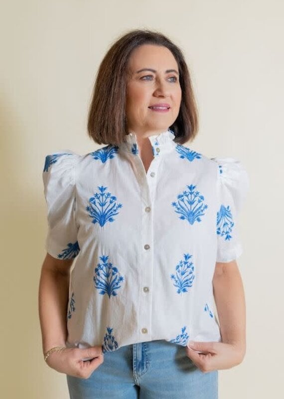 Caley Embroidered Button Up
