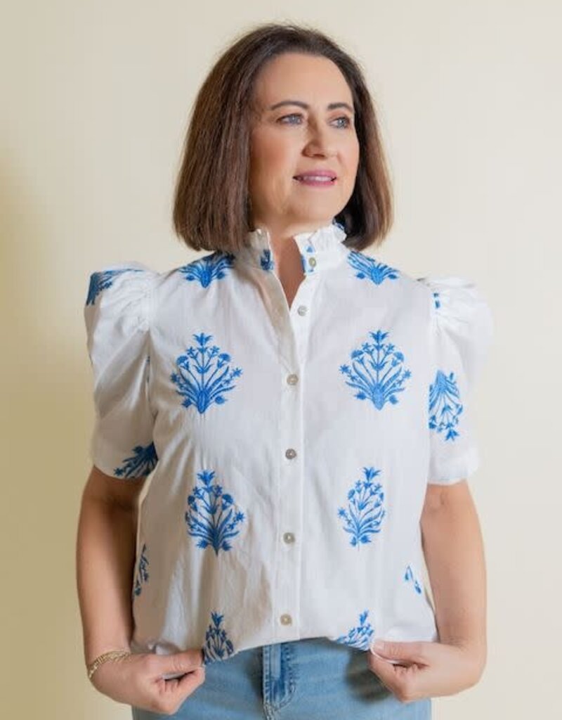 Caley Embroidered Button Up