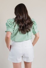 Wrap Front Denim Skort Natural