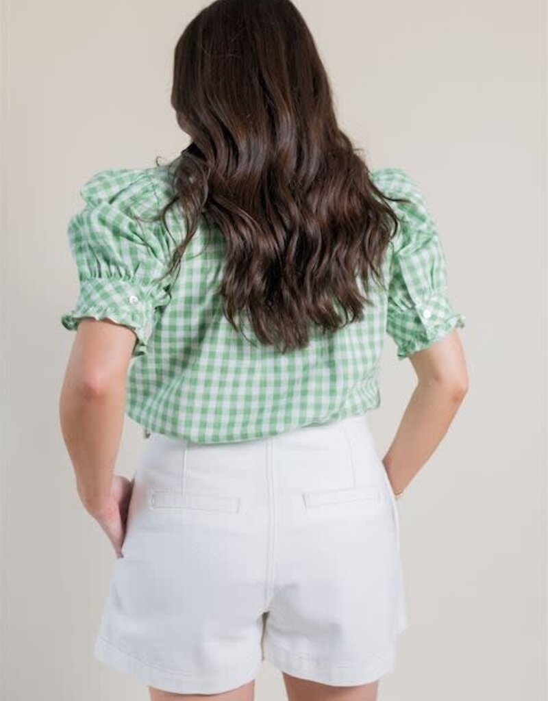 Wrap Front Denim Skort Natural