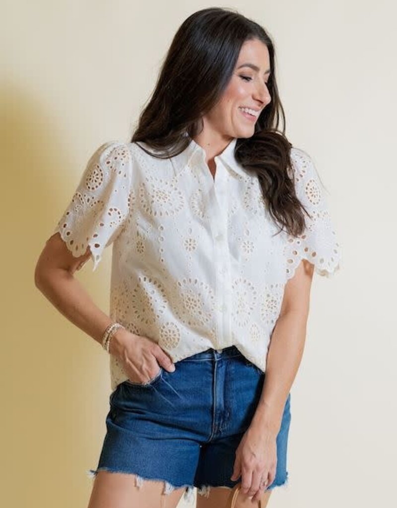 Allyson Eyelet Button Up