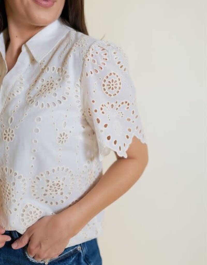 Allyson Eyelet Button Up