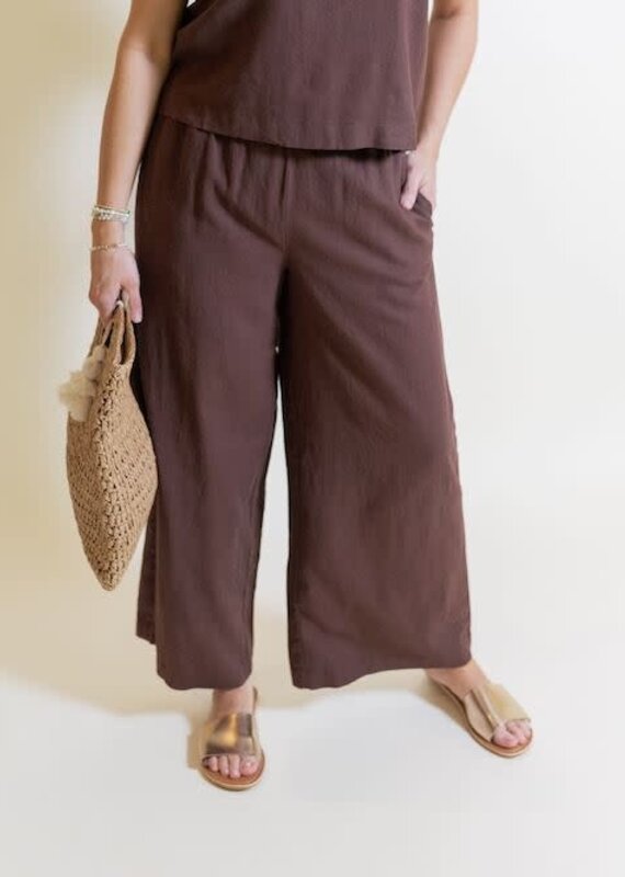 Z Supply Scout Linen Pant Chocolate Cherry