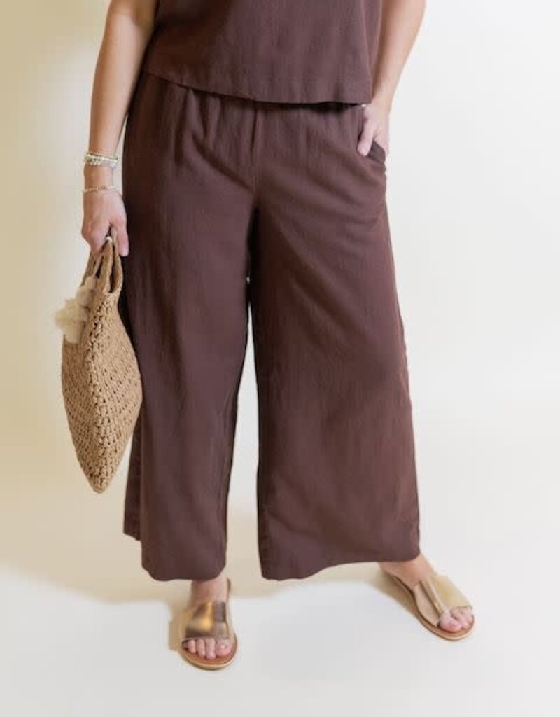 Z Supply Scout Linen Pant Chocolate Cherry