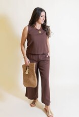 Z Supply Sloane Linen Top Chocolate Cherry