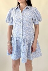 Gingham Eyelet Ruffle Mini Dress