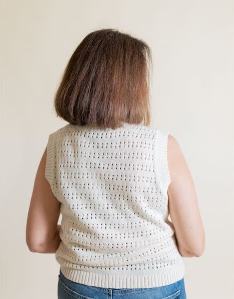 Sanctuary Pointelle Shell Vintage Ivory