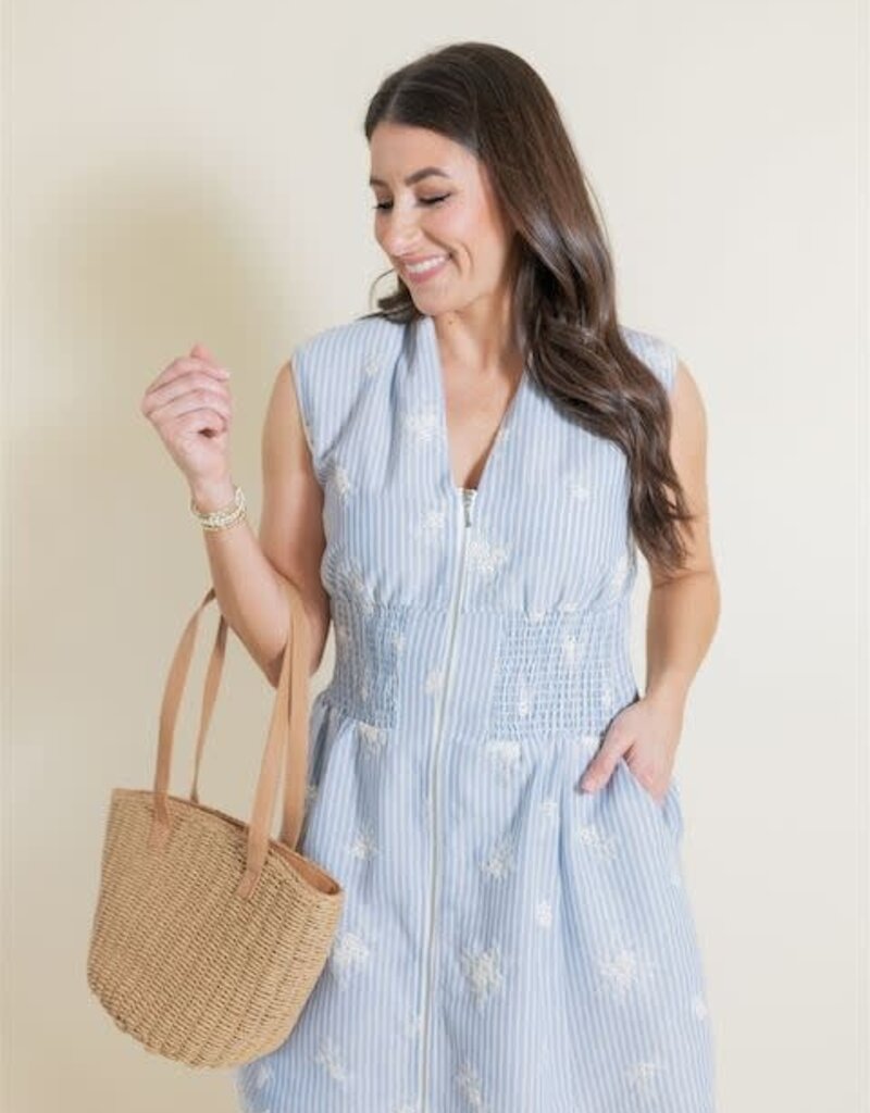 Camilla Embroidered Smocked Waist Dress