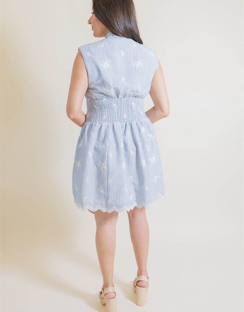 Camilla Embroidered Smocked Waist Dress