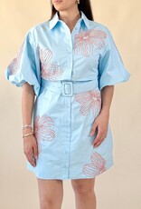 Embroidered Shirt Mini Dress