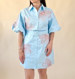Embroidered Shirt Mini Dress