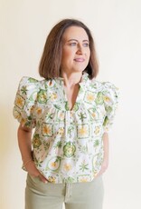 Eden Printed Blouse Green