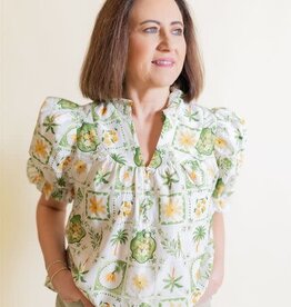 Eden Printed Blouse Green